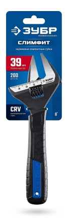 ЗУБР СлимФит, 200 / 39 мм, разводной ключ, ПРОФЕССИОНАЛ (27245-20) купить в Сургуте