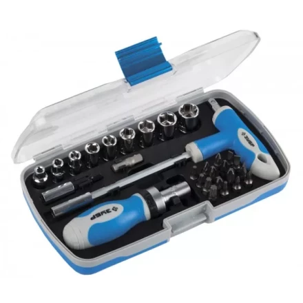 Набор ЗУБР Отвертка &quot;ЭКСПЕРТ&quot; реверс. с насадками, 2-хкомп.ручка,битодерж. с Т-образ.ручкой, в пласт. боксе, 29пред. 25285-H29 купить в Сургуте