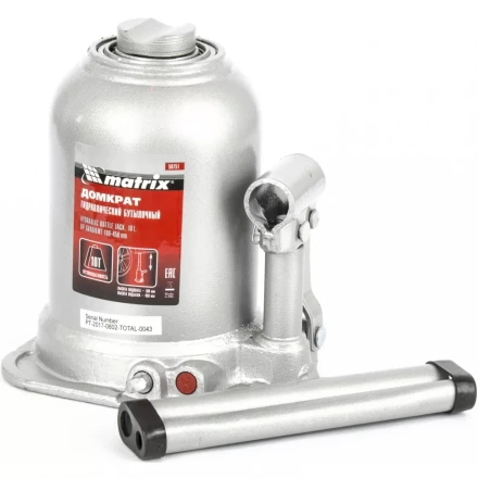 Домкрат бутылочный телескопический MATRIX 10 т подъем 180-450 мм 50751 купить в Сургуте