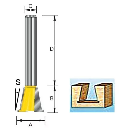 Фреза &quot;ласточкин хвост&quot; с боковыми резцами, Makita D-10861 купить в Сургуте