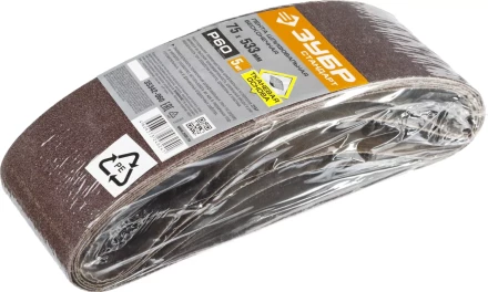 ЗУБР 75х457 мм, P40, лента шлифовальная СТАНДАРТ, для ЛШМ, 5 шт. (35342-040) купить в Сургуте