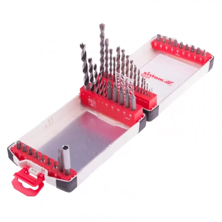 Набор сверл комбинированный сверла по металлу 1-6 мм бетону 4-8 мм дереву 3-8 мм биты 22 шт адаптер 44 предмета Pro Matrix 725644 купить в Сургуте