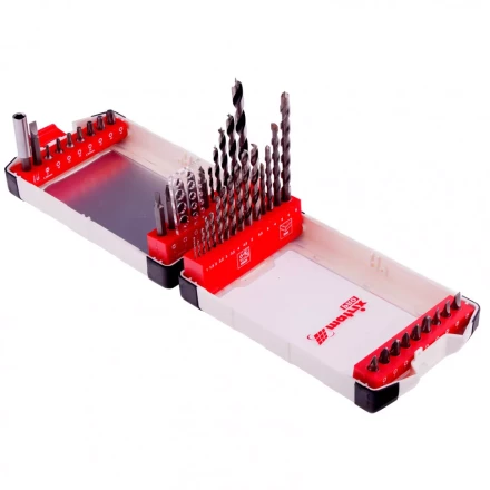 Набор сверл комбинированный сверла по металлу 1-6 мм бетону 4-8 мм дереву 3-8 мм биты 22 шт адаптер 44 предмета Pro Matrix 725644 купить в Сургуте