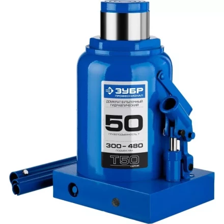 Домкрат гидравлический бутылочный T50, 50т, 300-480мм, ЗУБР Профессионал 43060-50 43060-50_z01 купить в Сургуте