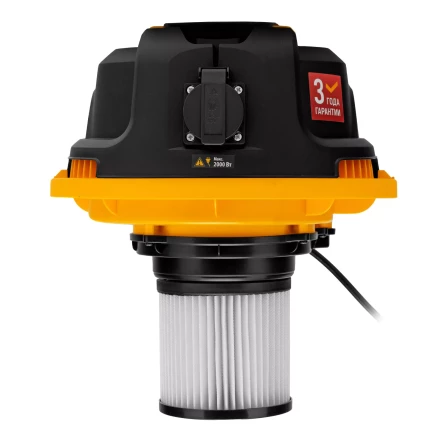 Пылесос строительный Denzel 28203 RVC30, 1400 Вт, бак 30 л, шланг 3 м, розетка с автосинхр. купить в Сургуте