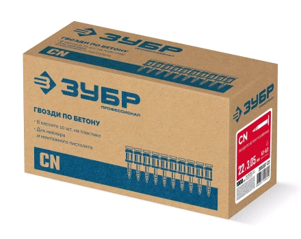 ЗУБР CN усиленные bullet point 22 х 3.05 мм, гвозди по бетону оцинкованные, 1000 шт (305387-22) купить в Сургуте