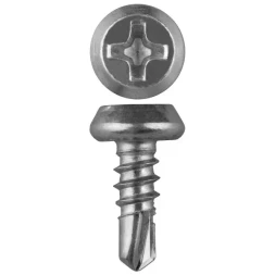 Саморезы ЗУБР &quot;МАСТЕР&quot; со сверлом оцинкованные, для крепления лист. металла до 2мм, полуцилиндр. головка, 3.8x11мм, 1000шт 4-300151-38-11