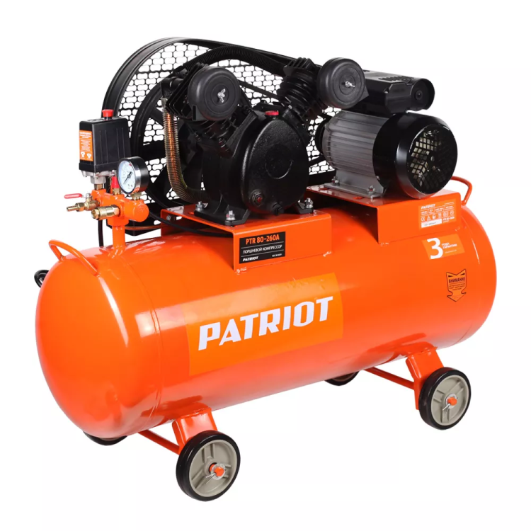 Компрессор масляный поршневой ременной PATRIOT PTR 80/260A купить в Сургуте