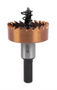 HSS-TiN коронка MESSER 35мм с центр. сверлом и толкающей пружиной для  лист. материала  до 2 мм ц/х