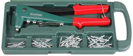 Заклепочник, KRAFTOOL &quot;NX-3&quot; 31170-H6, литой корпус, d=2,4-4,8 мм - Al и сталь; d=2,4-4,0 - нерж сталь, в боксе, с набором заклепок 31170-H6 купить в Сургуте