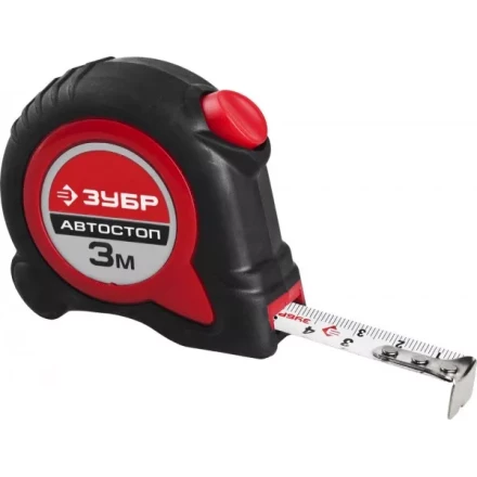 Рулетка ЗУБР &quot;МАСТЕР&quot;, двухкомпонентный корпус, автостоп, 3м/16мм 34052-03-16 купить в Сургуте