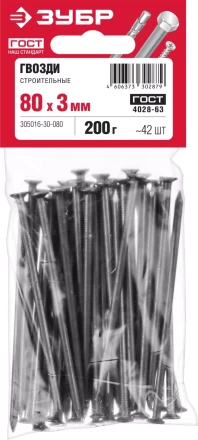 Гвозди строительные ГОСТ 4028-63 пакет серия МАСТЕР купить в Сургуте