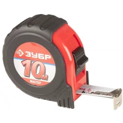 Рулетка ЗУБР "МАСТЕР", обрезиненный корпус, 10мх25мм 34055-10-25_z01