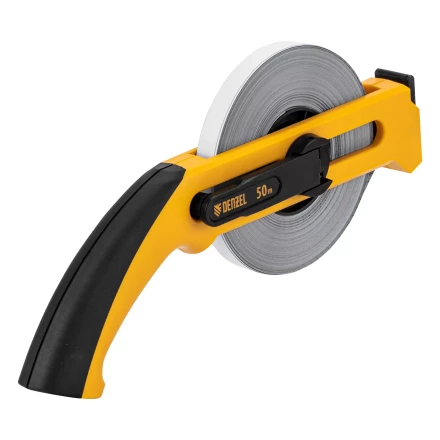 Рулетка геодезическая 50 м х 13 мм Denzel 31492, открытый корпус, металлическая лента купить в Сургуте