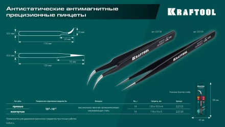 Пинцеты антистатические 222125 купить в Сургуте