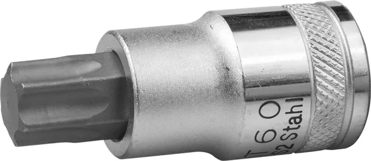 Торцовая бита-головка KRAFTOOL "INDUSTRIE QUALITAT", материал S2, TORX, сатинированная, 1/2", Т60 27905-60_z01 купить в Сургуте