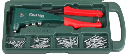 Заклепочник, KRAFTOOL &quot;NX-5&quot; 31173-H6, усиленный литой к d=2,4-4,8 мм - Al и сталь, d=2,4-4,0 - нерж сталь, в боксе, с набором заклепок 31173-H6 купить в Сургуте