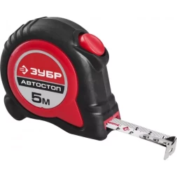 Рулетка ЗУБР "МАСТЕР", двухкомпонентный корпус, автостоп, 5м/19мм 34052-05-19