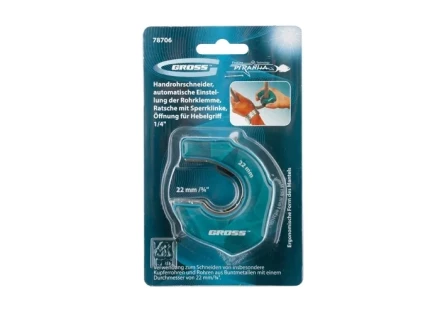 Труборез ладонный &quot;PIRANHA&quot; 22 мм (3/4&quot;) автоматическая регулировка зажима трубы отверстие 1/4&quot; GROSS 78706 купить в Сургуте