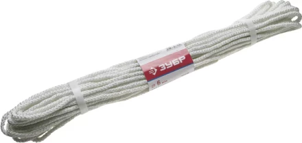 Фал ЗУБР капроновый, d=6,0 мм, 20 м, 650 кгс, 20,5 ктекс 50210-06 купить в Сургуте
