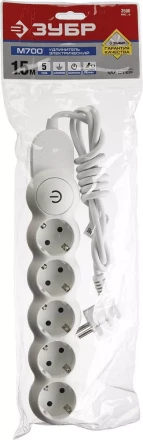 Удлинители электрические М700 5 гнезд с кнопкой серия МАСТЕР купить в Сургуте