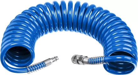 ЗУБР 10 м, 8 х 12 мм, 15 бар, воздушный спиральный шланг с фитингами рапид, Профессионал (6472-10) купить в Сургуте