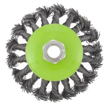 Щетка для УШМ 100 мм М14 &quot;тарелка&quot; крученая металлическая проволока СИБРТЕХ 746097 купить в Сургуте