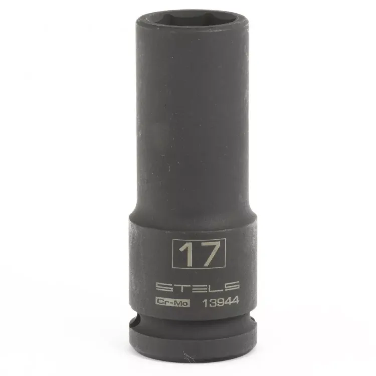 Головка ударная удлиненная шестигранная 17мм 1/2" CrMo Stels 13944 купить в Сургуте