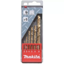 Набор сверл по металлу HSS-Tin Makita, D-43555, 6 шт