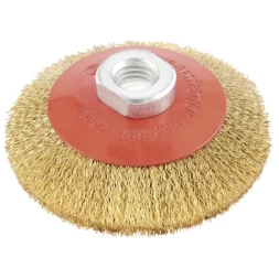 Щетка для УШМ, 100 мм, М14, &quot;тарелка&quot;, витая проволока  MATRIX 74608