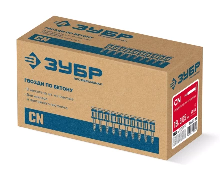 ЗУБР CN усиленные bullet point 19 х 3.05 мм, гвозди по бетону оцинкованные, 1000 шт (305387-19) купить в Сургуте