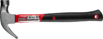 Молоток-гвоздодер ЗУБР &quot;МАСТЕР&quot;, боек c магнитом и фиберглассовой рукояткой, 450 г 20356-450 купить в Сургуте