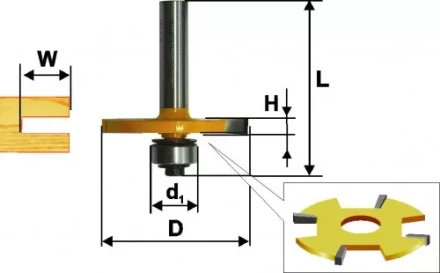 Фреза кромочная фальцевая Ф50,8Х3 мм хвостовик 8 мм Энкор 46347 купить в Сургуте