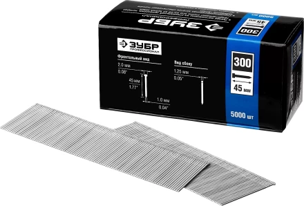 Гвозди тип 300, 45 мм, особотвердые, ЗУБР &quot;ПРОФЕССИОНАЛ&quot; 31830-45, 5000 шт 31830-45 купить в Сургуте