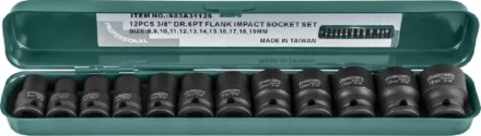 Набор головок торцевых ударных 3/8&quot;DR 8-19мм  Jonnesway S03A3112S 12предметов 48505 купить в Сургуте
