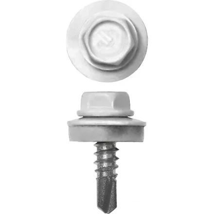 Саморезы СКМ кровельные, RAL 9003 белый, 25 x 5.5 мм, 1 800 шт, для металлических конструкций, ЗУБР 4-300310-55-025-9003 купить в Сургуте