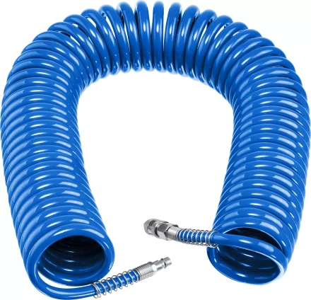 ЗУБР 20 м, 8 х 12 мм, 15 бар, воздушный спиральный шланг с фитингами рапид, Профессионал (6472-20) купить в Сургуте