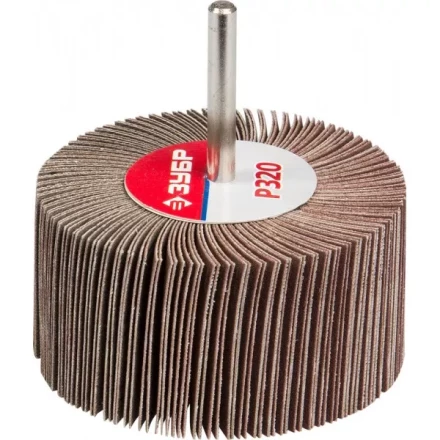 Круг шлифовальный ЗУБР &quot;МАСТЕР&quot; веерный лепестковый, на шпильке, тип КЛО, зерно-электрокорунд нормальный, P320, 40х80мм 36604-320 купить в Сургуте
