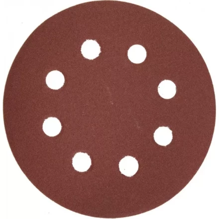 Круг шлифовальный ЗУБР &quot;МАСТЕР&quot; универсальный, из абразивной бумаги на велкро основе, 8 отверстий, Р180, 125мм, 5шт 35562-125-180 купить в Сургуте