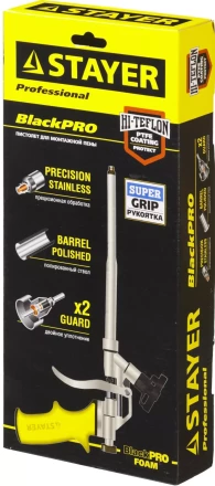 Пистолет &quot;BlackPRO&quot; для монтажной пены, тефлоновое покрытие, STAYER Professional 06862_z01 купить в Сургуте