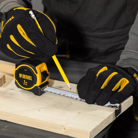 Рулетка Denzel 5м х 25мм, двухкомп. корпус, магнитный обрезиненный зацеп, 31532 купить в Сургуте