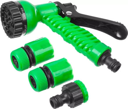 Набор поливочный РОСТОК: Распылитель пистолетный 7 поз., 2 соединителя 1/2&quot;, адаптер внешний 427368 купить в Сургуте