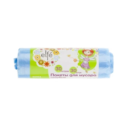 Пакеты для мусора 30 л 30 шт голубые Elfe 92704 купить в Сургуте
