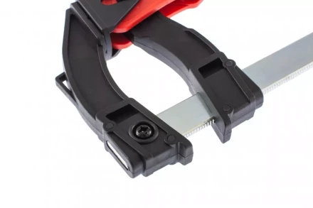 Струбцина реечная быстрозажимная пластиковый корпус рычажно-храповой механизм 200 х 90 х 290 мм штанга 5 х 20 мм Matrix 20736 купить в Сургуте