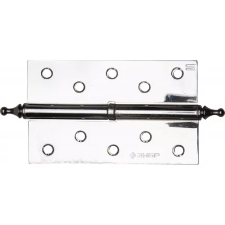 Петля дверная разъемная ЗУБР &quot;ЭКСПЕРТ&quot;, 1 подшипник, цвет хром (CP), левая, с крепежом, 125х75х2,5мм, 2 шт 37605-125-2L купить в Сургуте