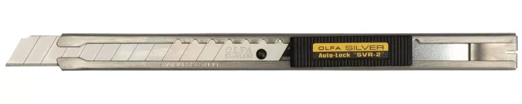 Нож OLFA с выдвижным лезвием и корпусом из нержавеющей стали, автофиксатор, 9мм OL-SVR-2 купить в Сургуте