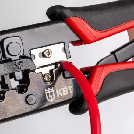 Кримпер многофункциональный КВТ JT-02 с 2 встроенными модулями для обжима RJ-45, RJ-12, RJ-11 (84626) купить в Сургуте