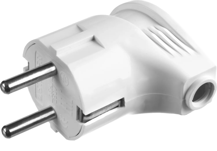 Вилка MAXElectro электрическая, 16А/220В, угловая, с заземлением, белая, STAYER 55161-W купить в Сургуте