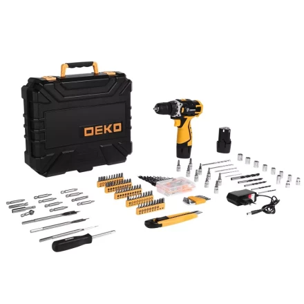 Дрель аккумуляторная DEKO DKCD12FU-Li, 063-4139 + набор 193 аксессуара купить в Сургуте