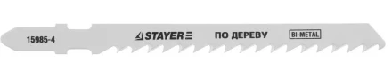 Полотна STAYER &quot;PROFI&quot;, T144DF, для эл/лобзика, Bi-Metall, по дереву, ДВП, ДСП, EU-хвост., шаг 4мм, 74мм, 2шт 15985-4_z01 купить в Сургуте